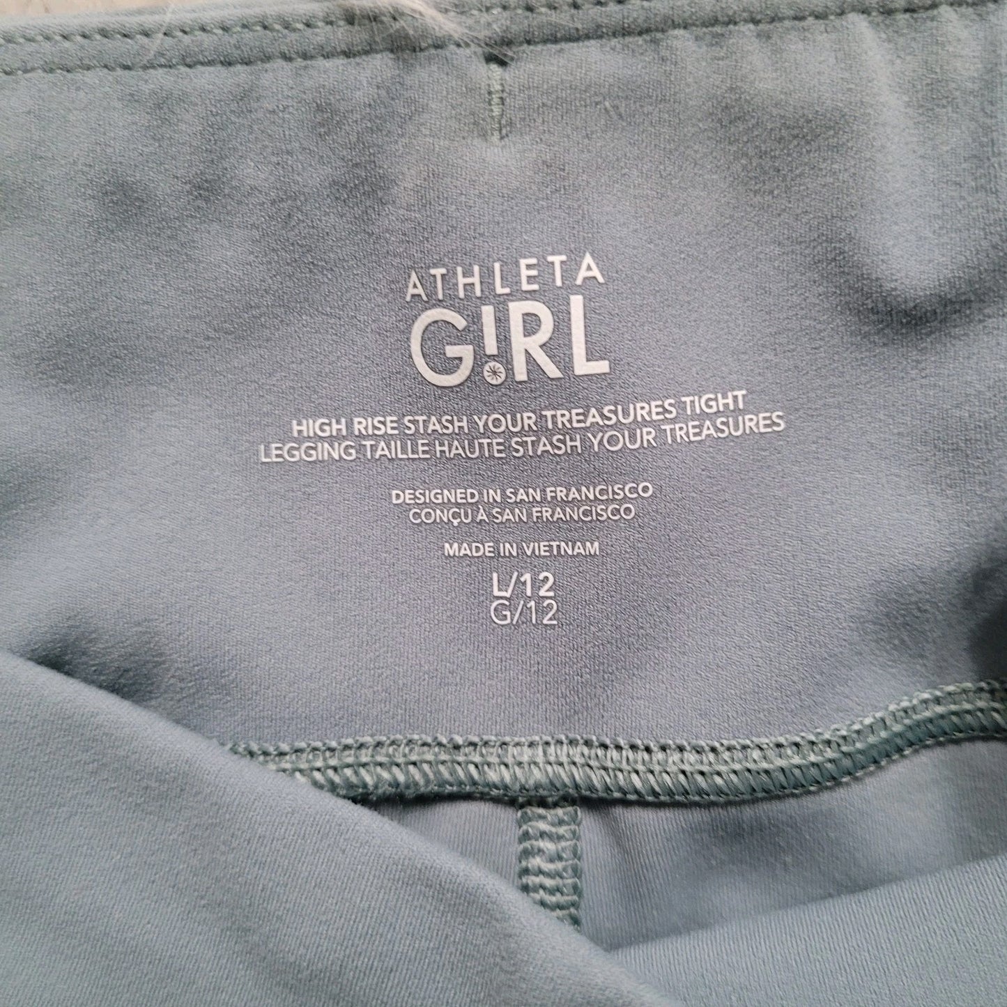 Athleta Girl High Rise Stash Your Treasures Tight Blue Girl's Size XL/14