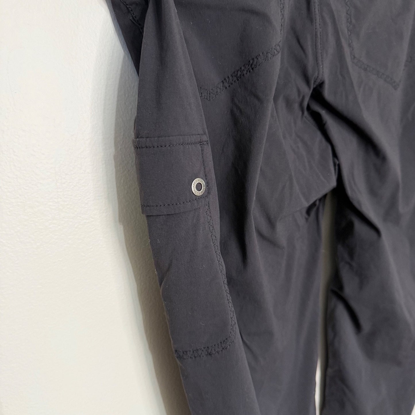 Eddie Bauer Womens 16 Black Trail Pants Nylon Cargo Hiking Outdoor Gorpcore