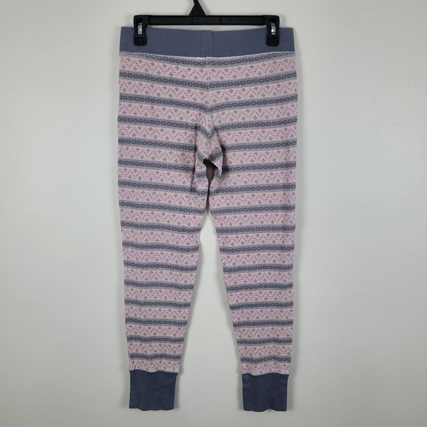Victoria’s Secret Womens S Pink Gray Waffle Knit Pajama Pants Fair Isle Lounge