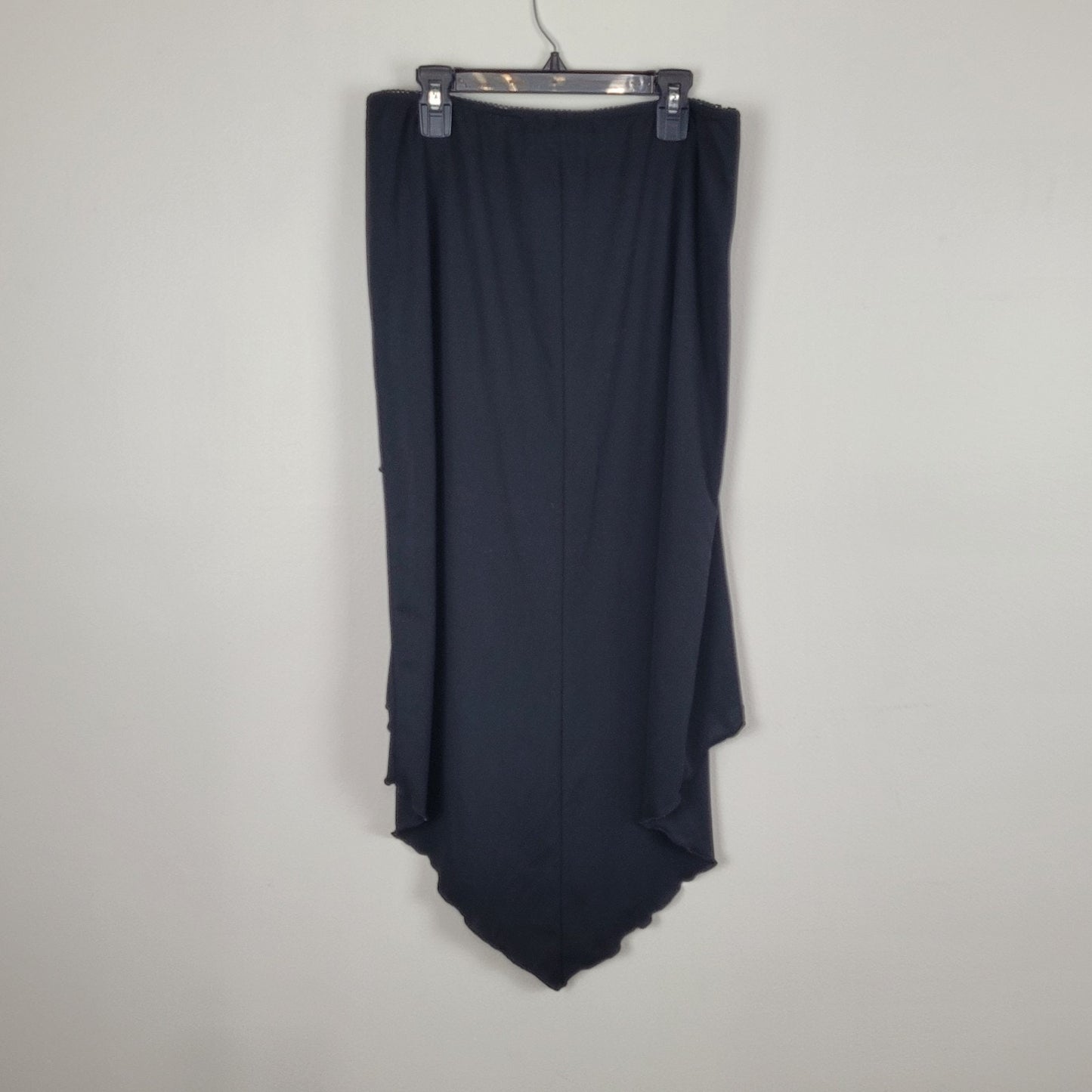 Younity Y2K 90s Vintage Womens Small Black Asymmetrical Handkerchief Hem Skirt