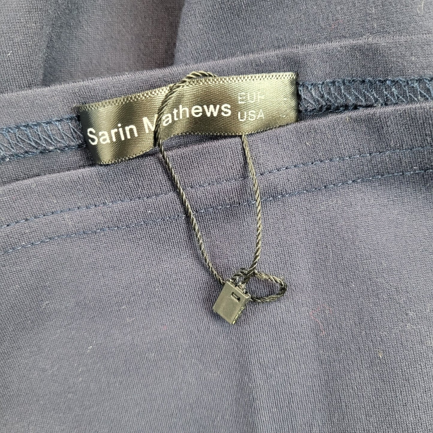 Sarin Mathews Junior's L Navy Off Shoulder Hi Low Dress Short Sleeve Homecoming