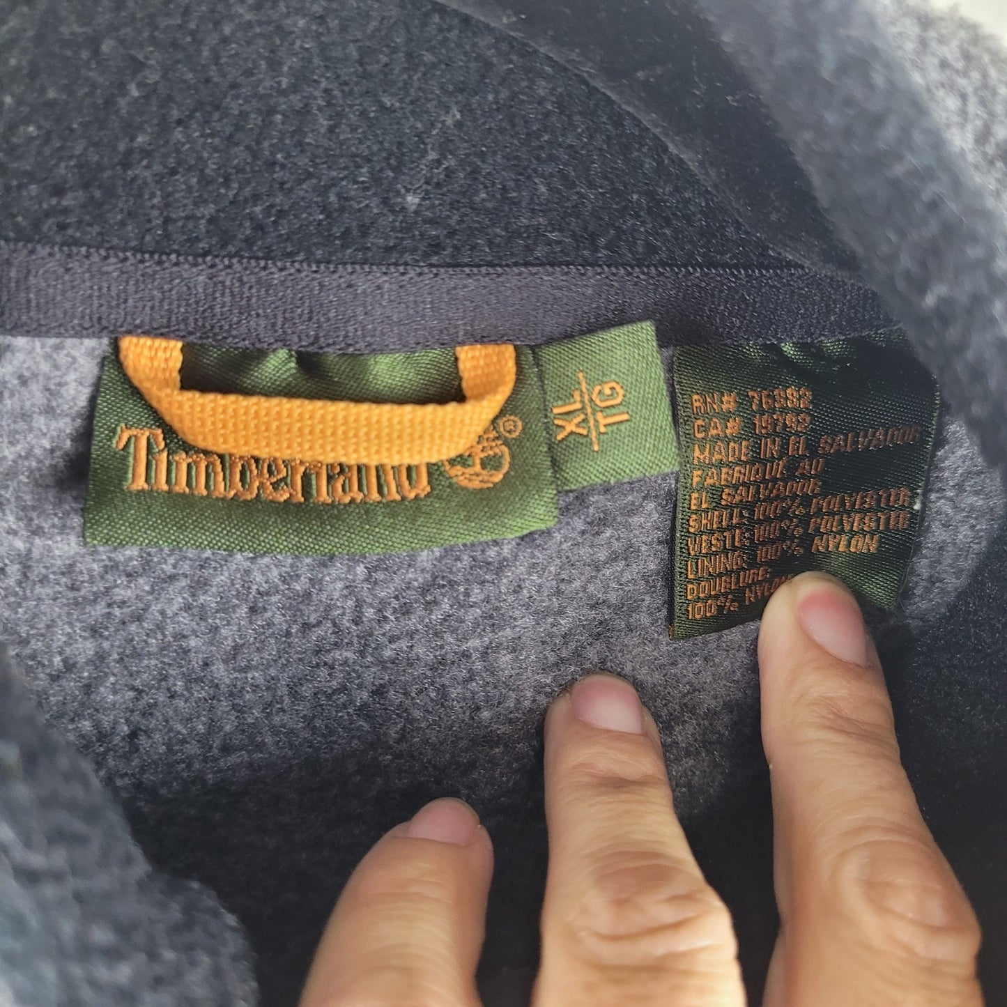 Timberland Mens XL Vest Gray Fleece Polartec Full Zip Outdoor Jacket VGUC