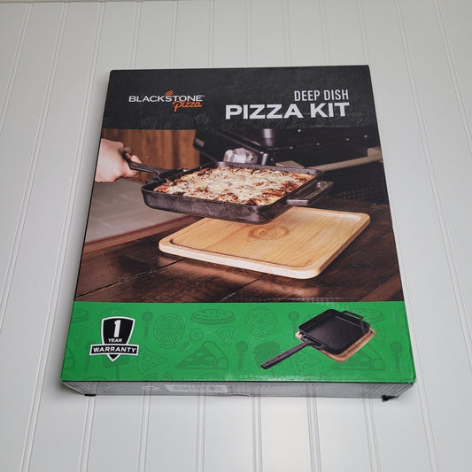 Blackstone Cast Iron Deep Dish Pizza Kit with Removable Handle & Wood Trivet NIB