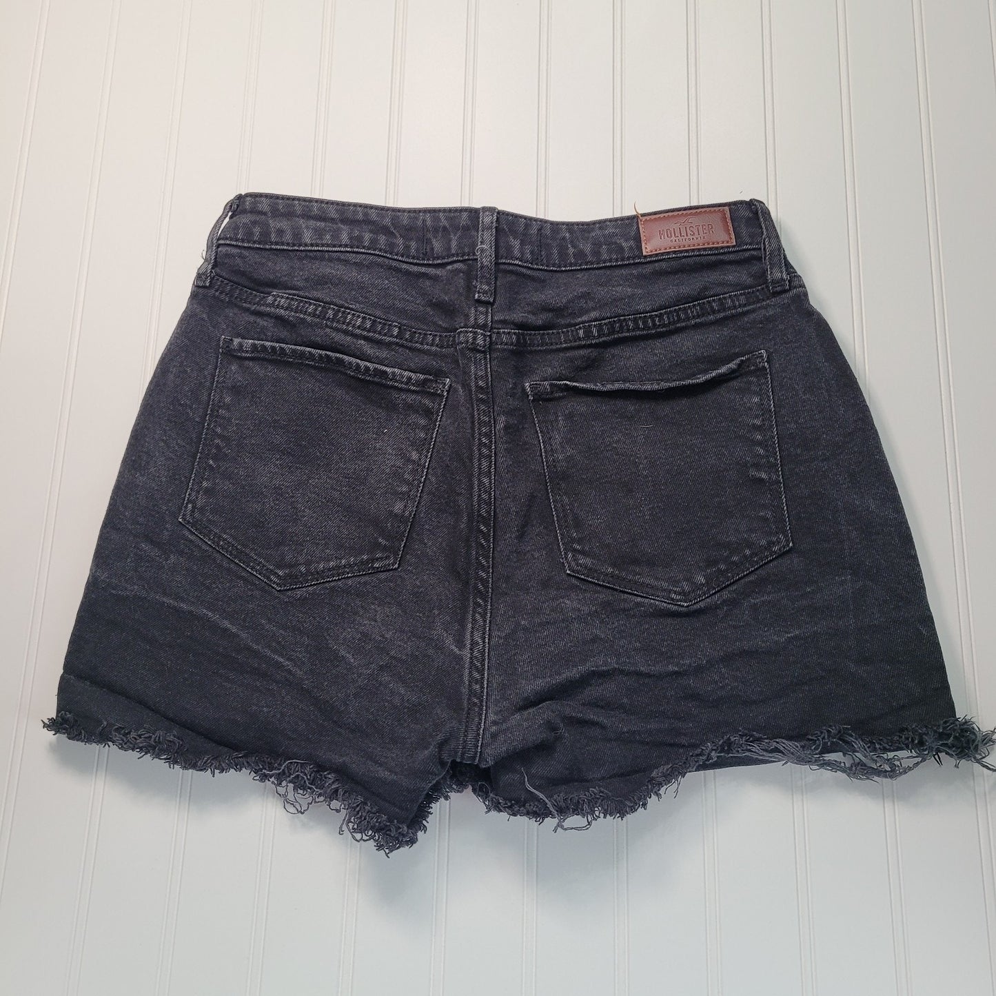 Hollister Womens 29 Curvy Ultra High Rise Mom Jean Shorts Black Distressed Y2K