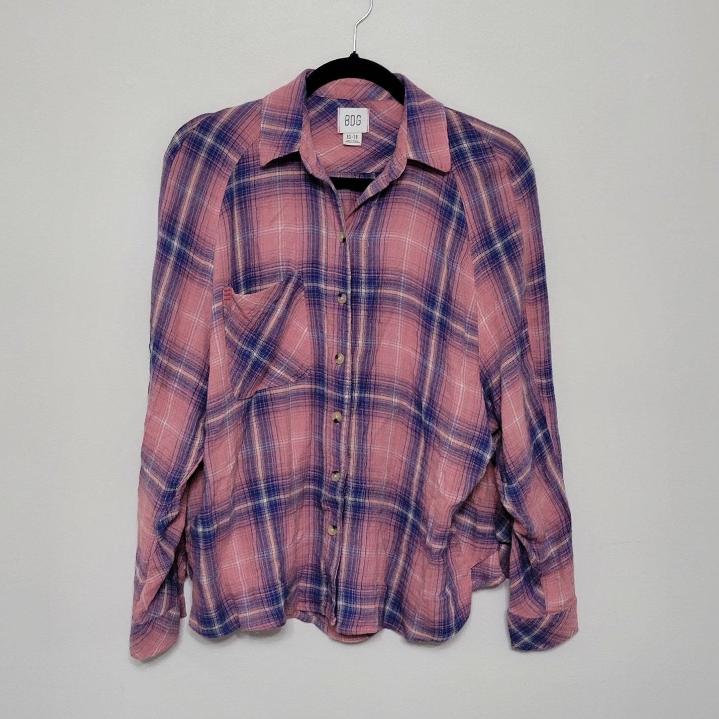 BDG Urban Outfitters Women’s XS Keanu Flannel Shirt Oversized Plaid Button Down