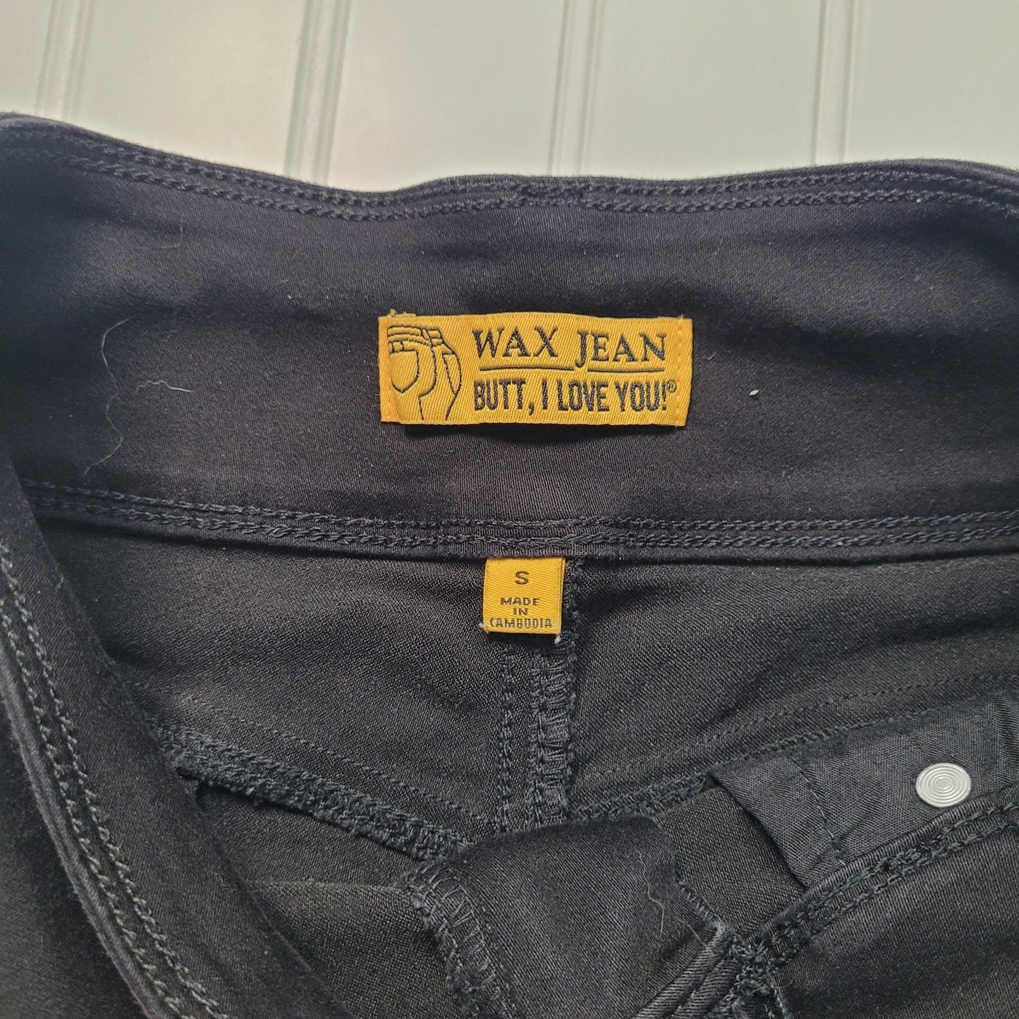 Wax Jeans Womens S High Rise Black Denim Shorts Cuffed Stretch 3 Button Y2K