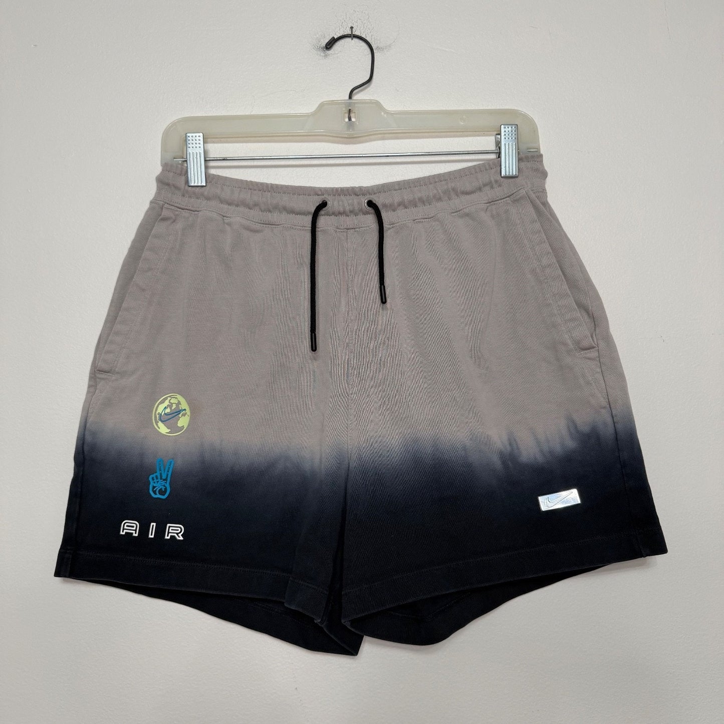 Nike Air Women’s Small Gray Black Ombré Jersey Shorts Streetwear Y2K