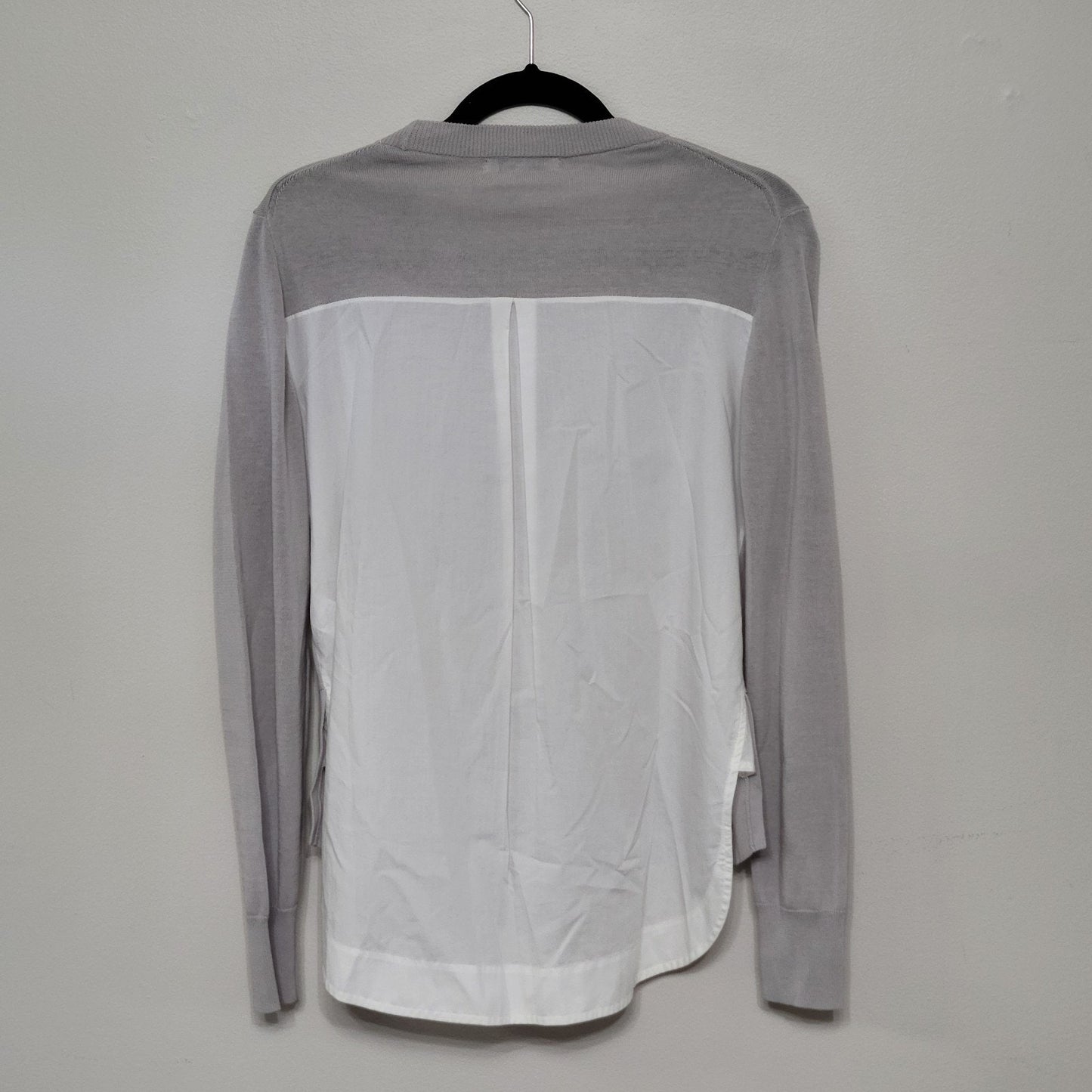 Madewell Cardigan Sweater Large Gray Knit Mixed Media Grandpa Boho