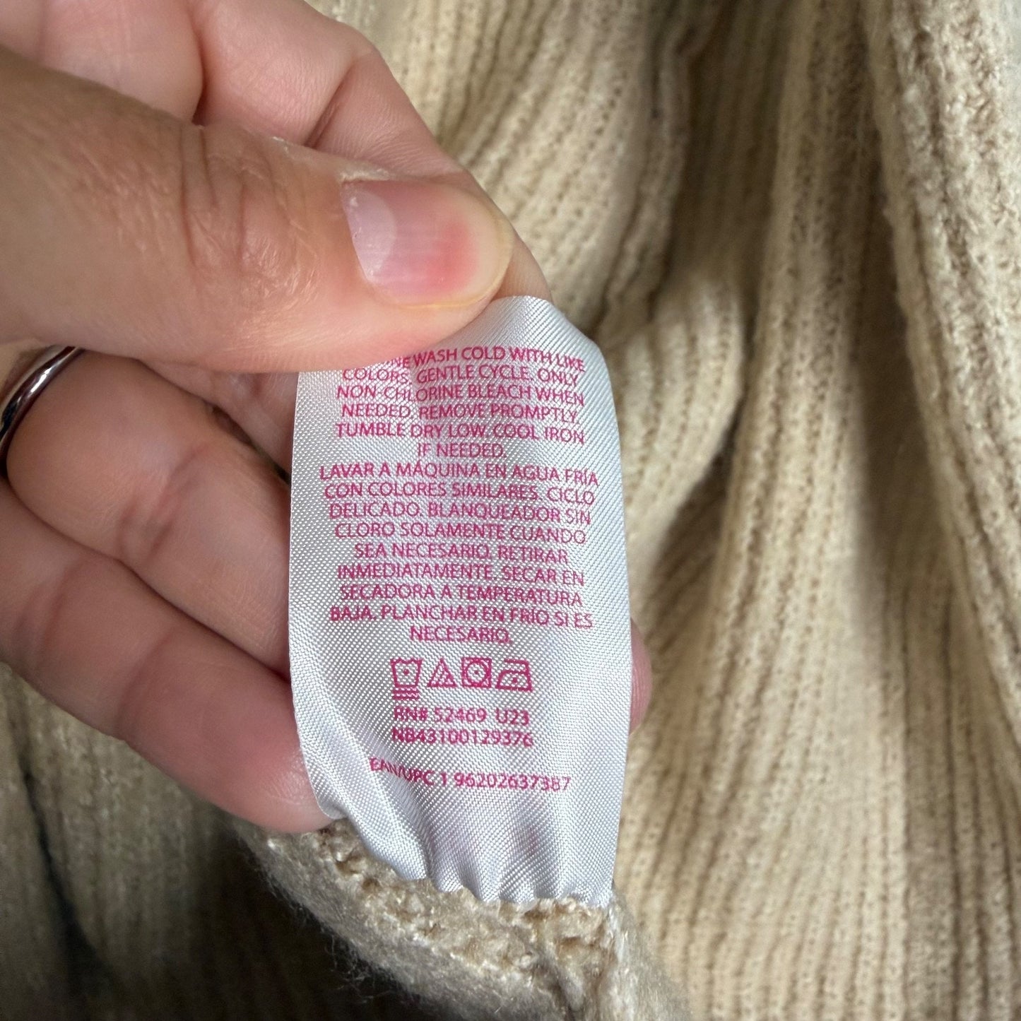 No Boundaries Juniors M Tan Knit Open Front Cardigan Sherpa Lined Hood Cozy