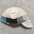 White & Teal Patchwork Bandana Welding Cap | Size 7 1/4 | Ready to Ship