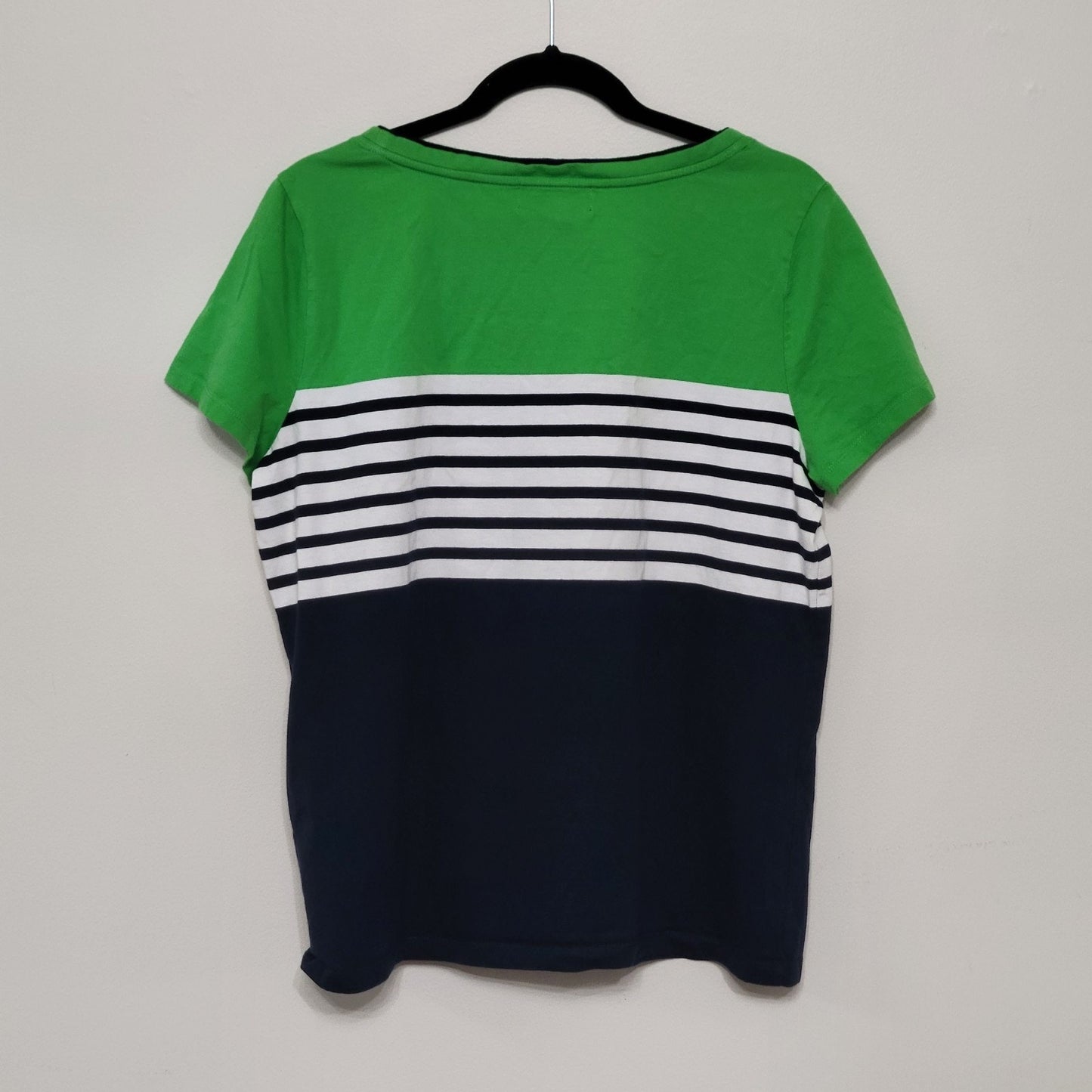 Ralph Lauren Striped T-Shirt XL Green Navy Blue Nautical Short Sleeve Cotton