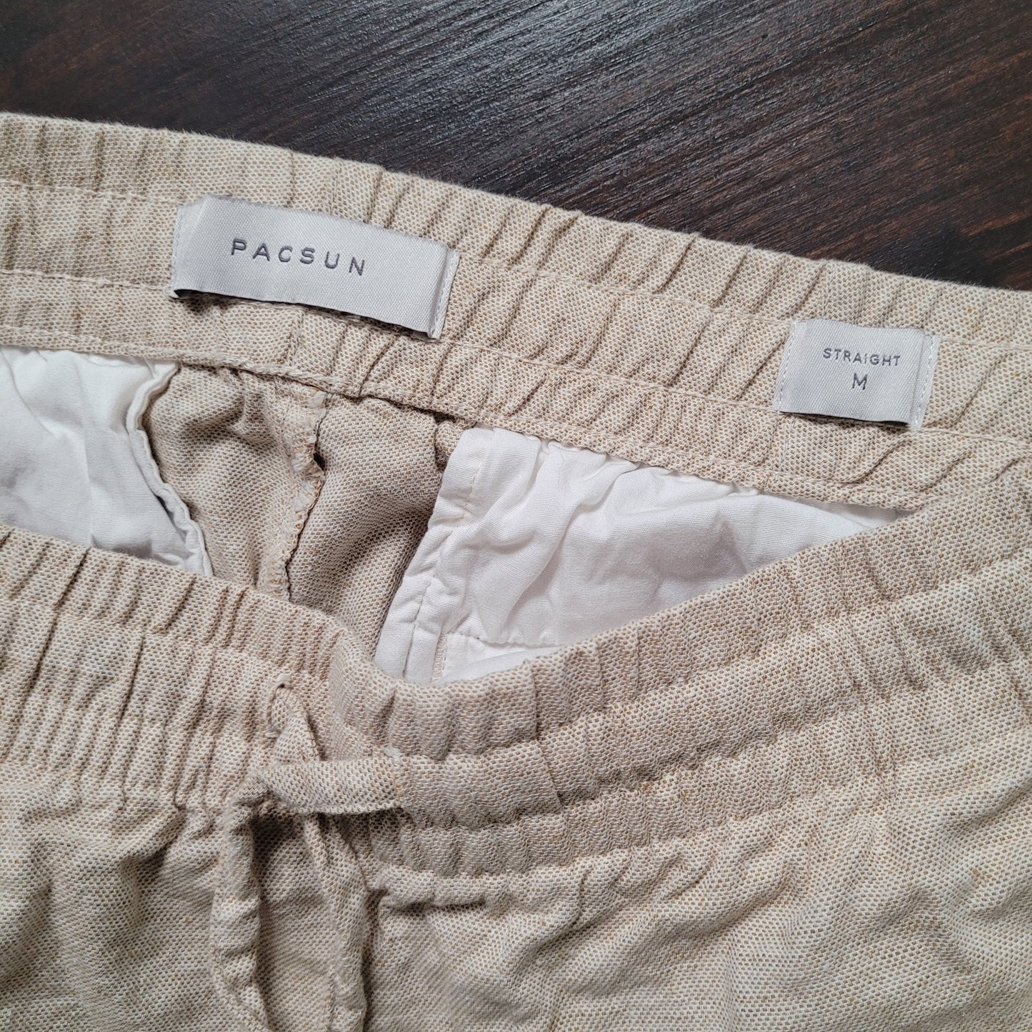 PacSun Linen Blend Joggers Medium Beige Drawstring Casual Boho Pants