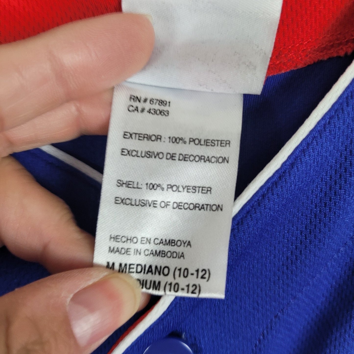 Majestic MLB Chicago Cubs Castro #13 Boys Medium Blue Red Jersey