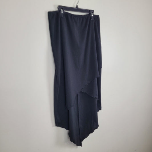 Younity Y2K 90s Vintage Womens Small Black Asymmetrical Handkerchief Hem Skirt