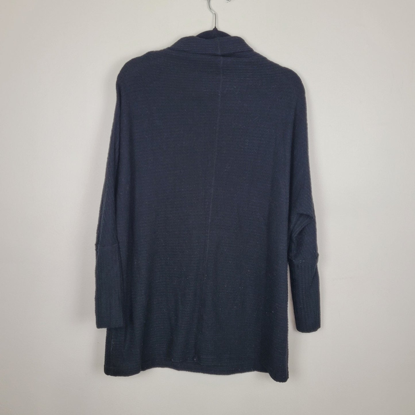 We the Free Women’s S Black Waffle Knit Funnel Neck Tunic Top Oversized GUC