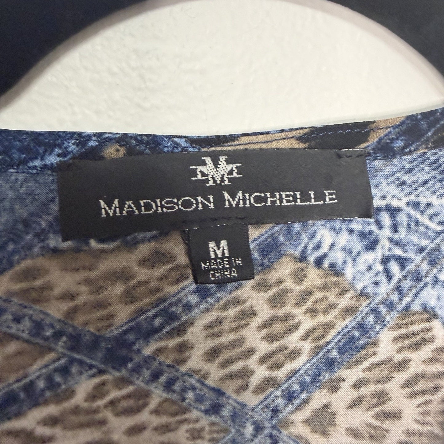 Madison Michelle Women’s Medium Retro Blue Cheetah Leather Y2K Fairy Office