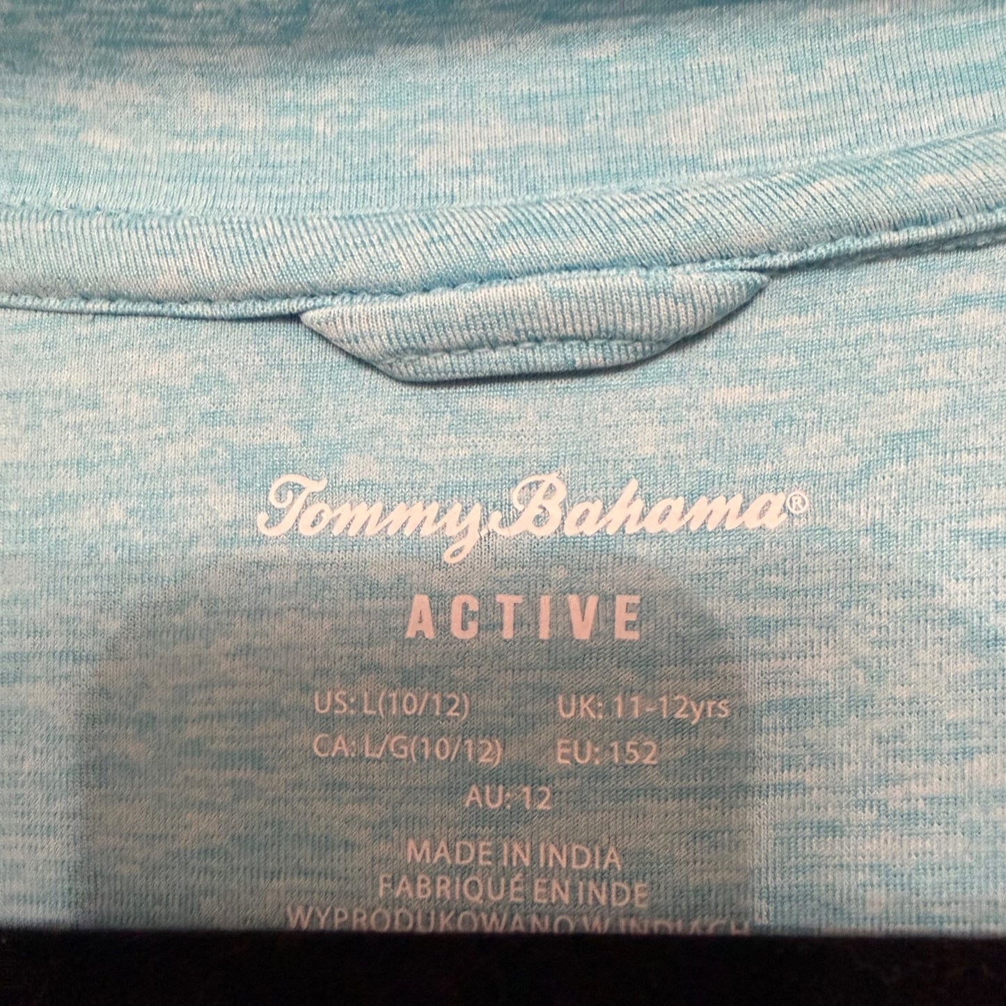 Tommy Bahama Boys L (10/12) Aqua Blue Active 1/4 Zip Pullover NWT