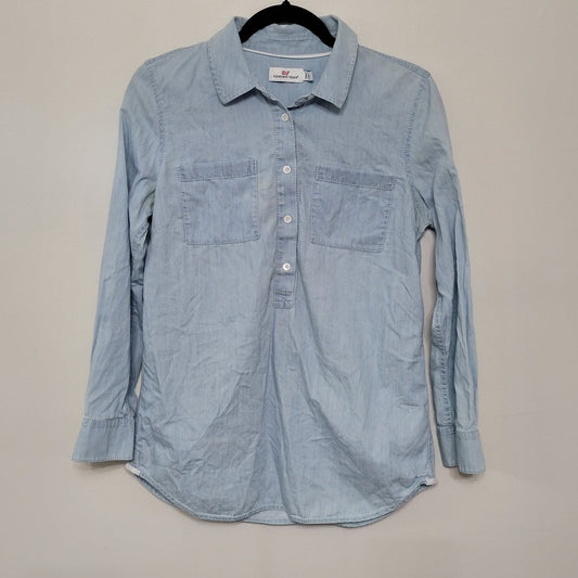 Vineyard Vines Blue Chambray Shirt Women's Tunic Size 2 Long Sleeve