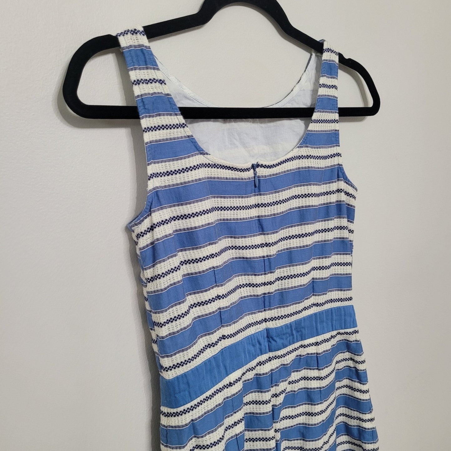 Boden Grace Multi Stripe Sheath Dress 4R Blue White Sleeveless Professional