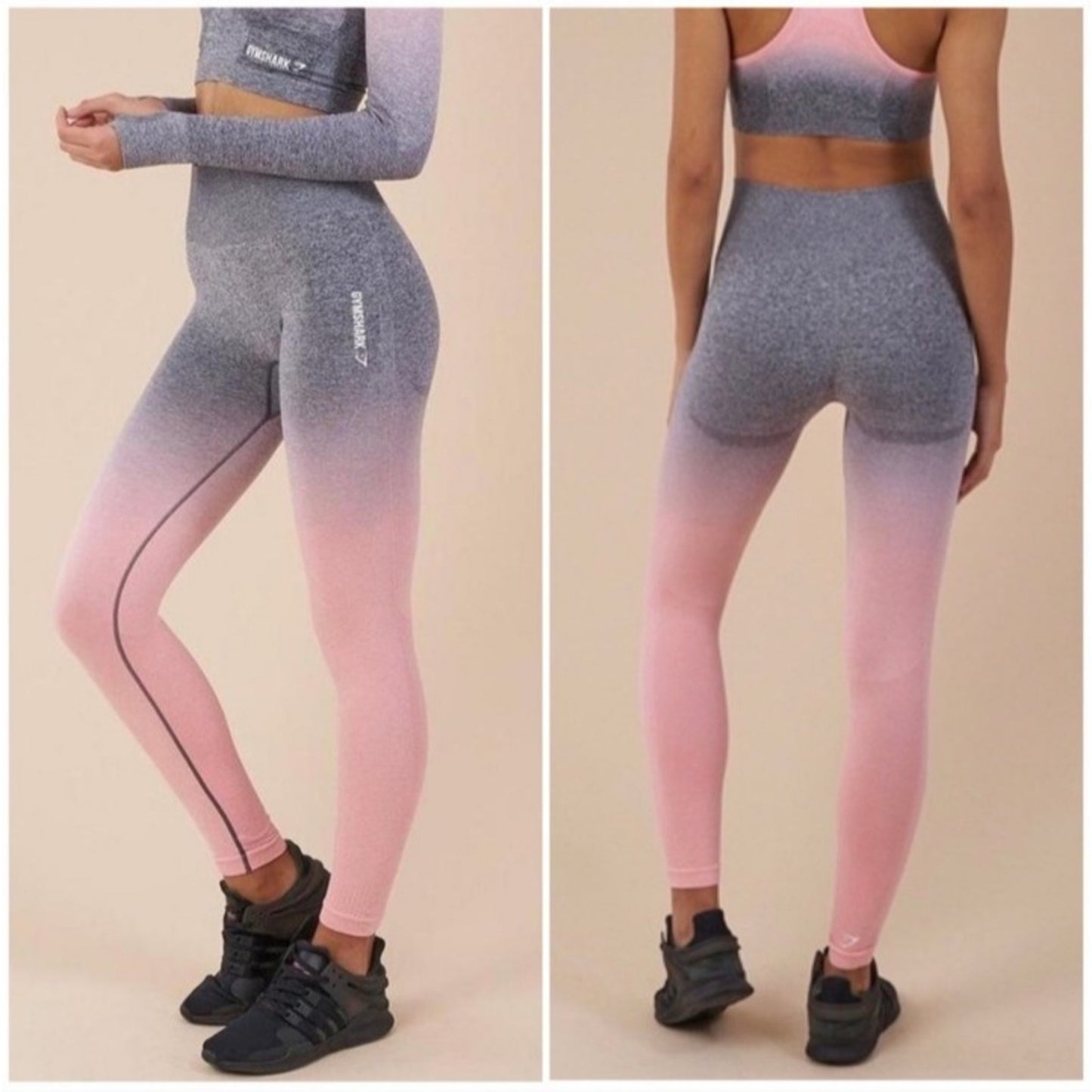 Gymshark Adapt Seamless Ombre Leggings Women’s Pink Gray No Size Tag Fits S/M