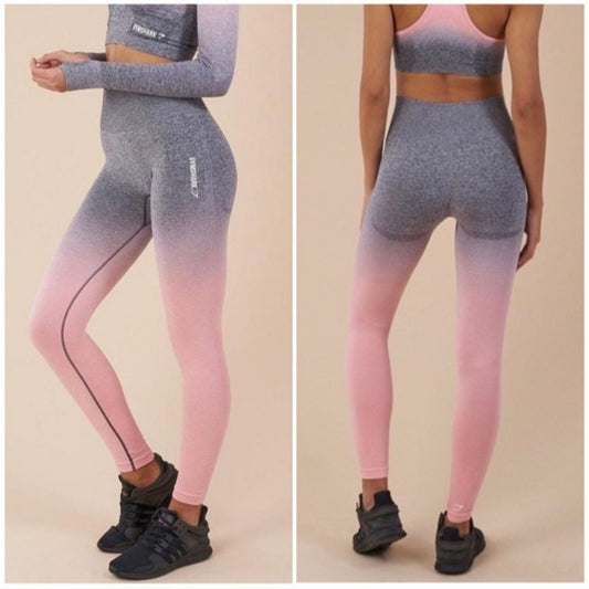 Gymshark Adapt Seamless Ombre Leggings Women’s Pink Gray No Size Tag Fits S/M
