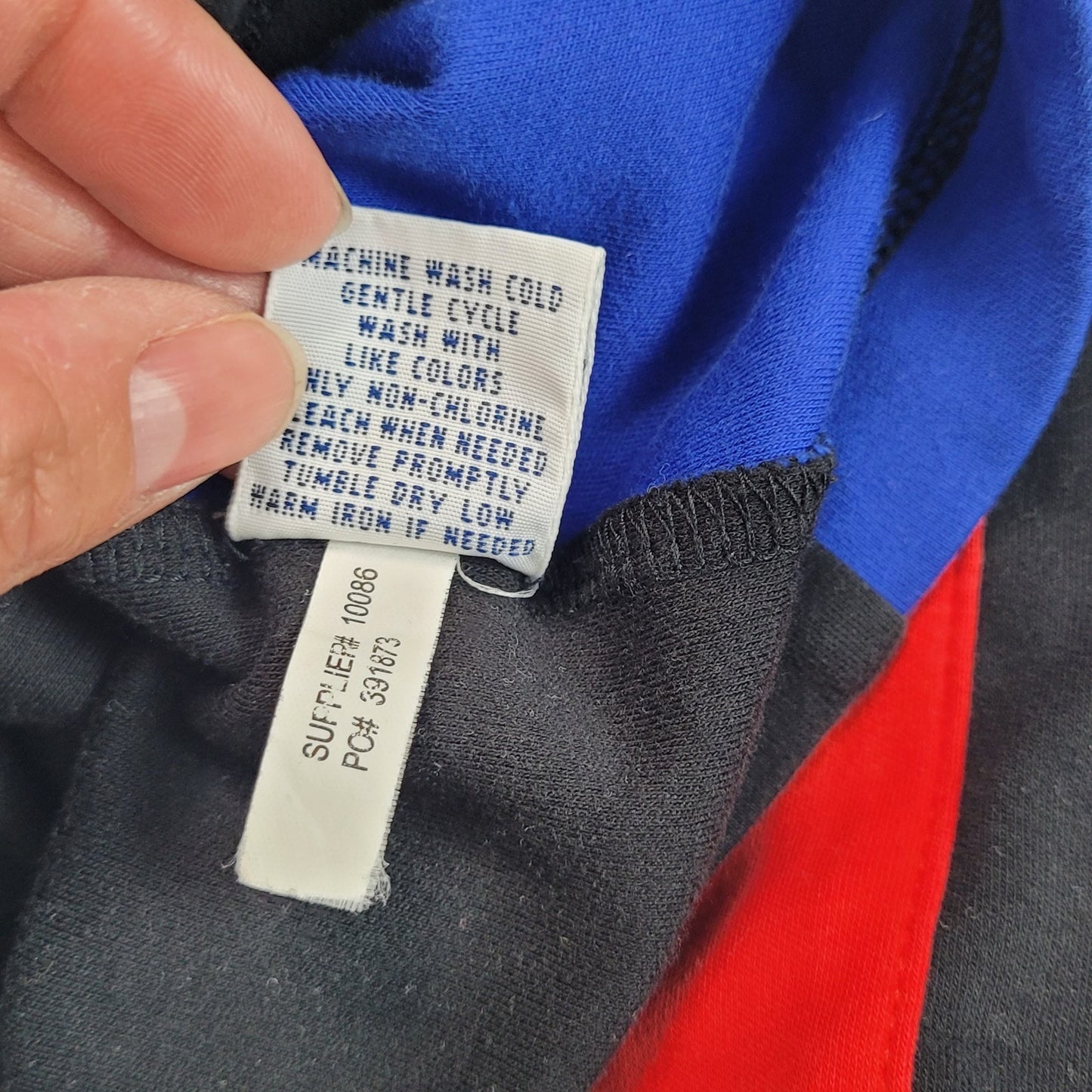 Polo Ralph Lauren Mens Small 1/4 Zip Pullover Black Red Blue Colorblock Pima