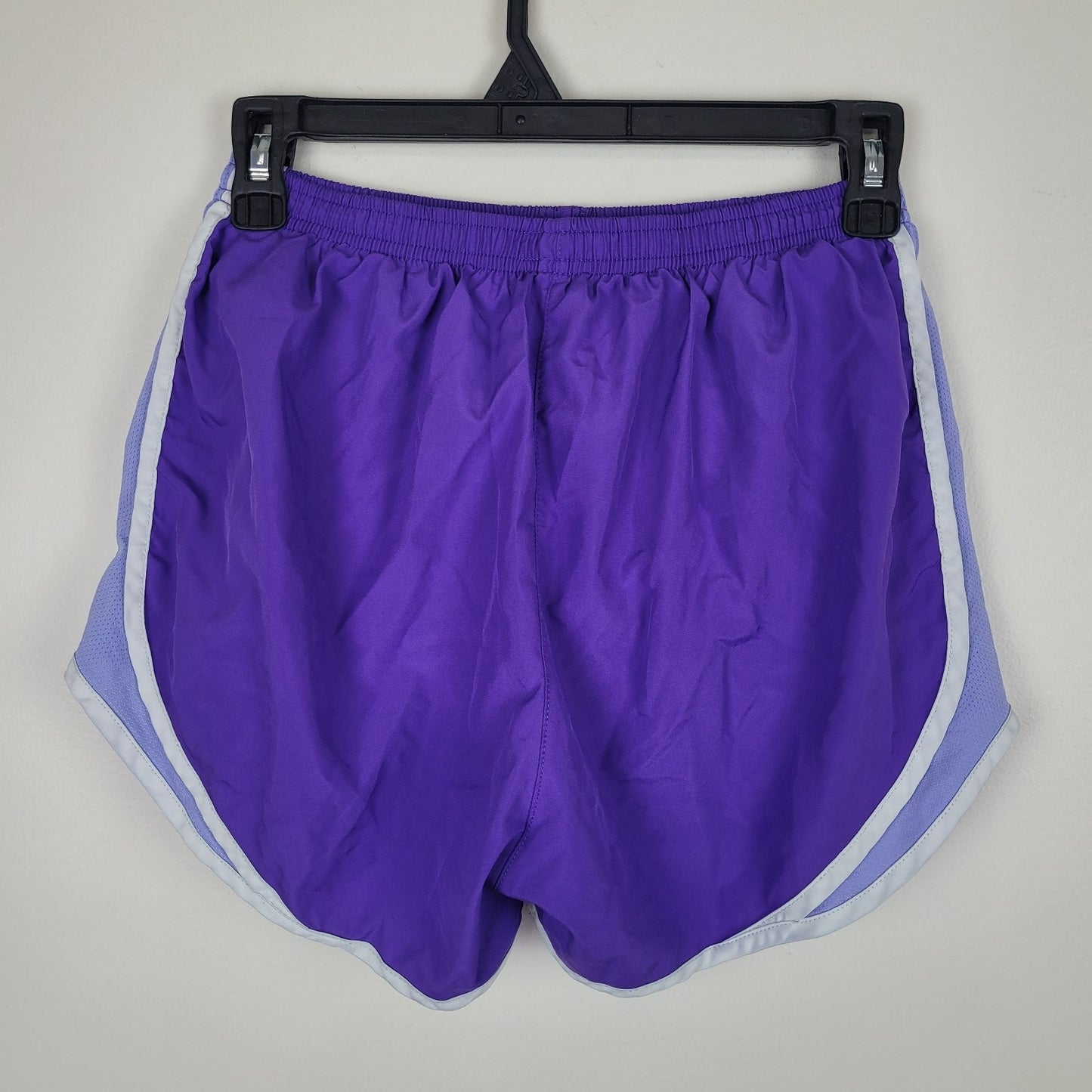Nike Dri-Fit Tempo Running Shorts Womens Medium Purple White Trim Athletic