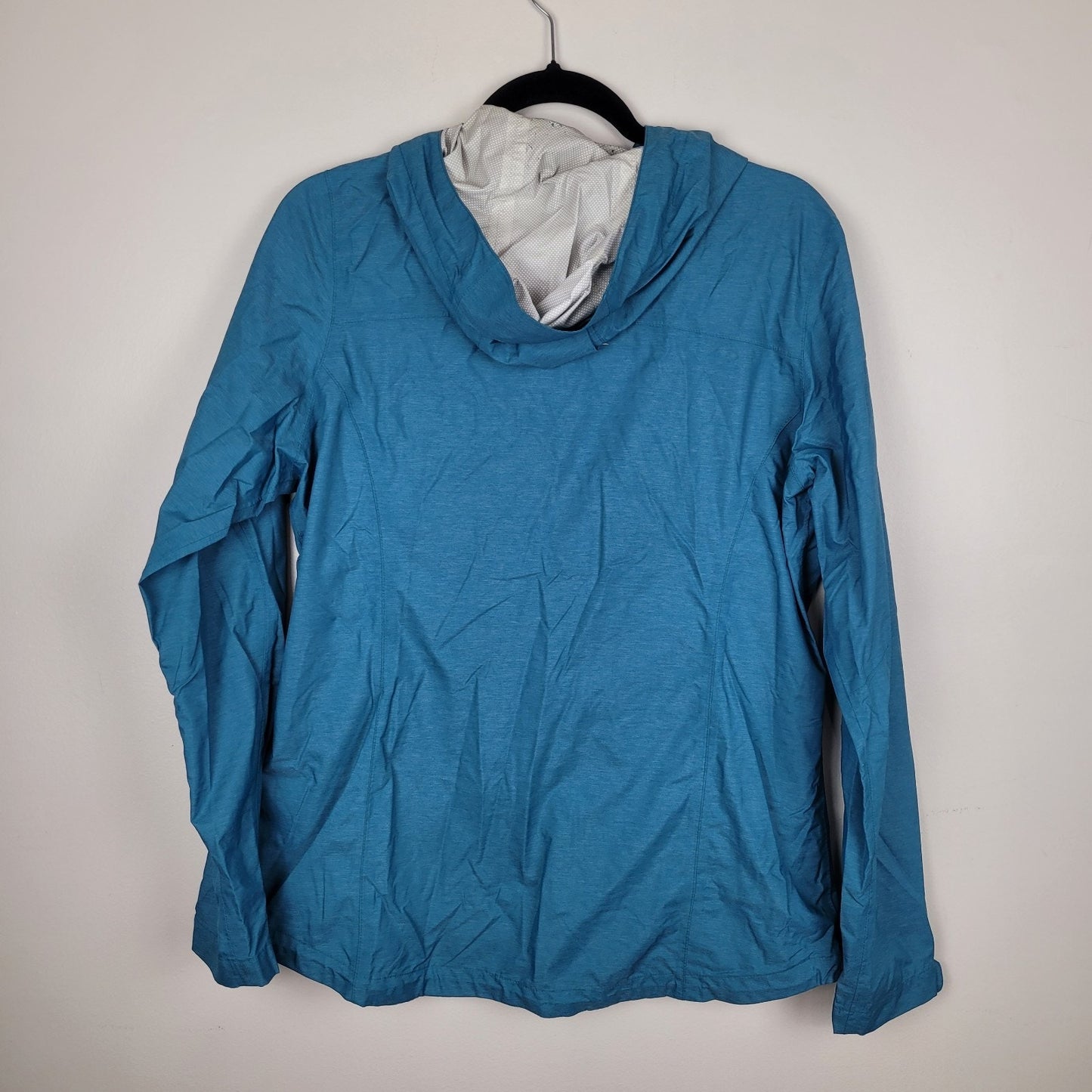 Paradox Rain Jacket Women M Blue Hooded Zip Pockets Lightweight Polyurethane