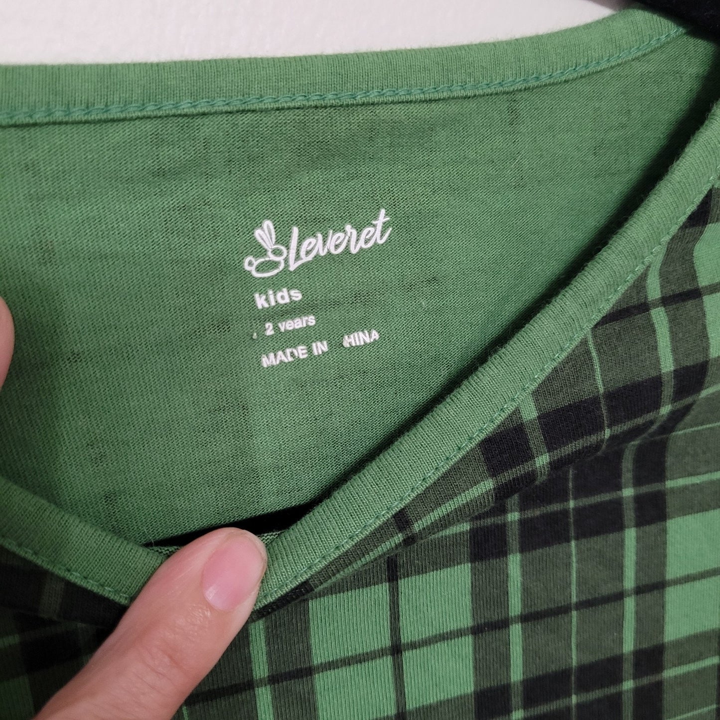 Leveret Girls 12Y Dress Green Black Plaid Moose Print Long Sleeve Holiday