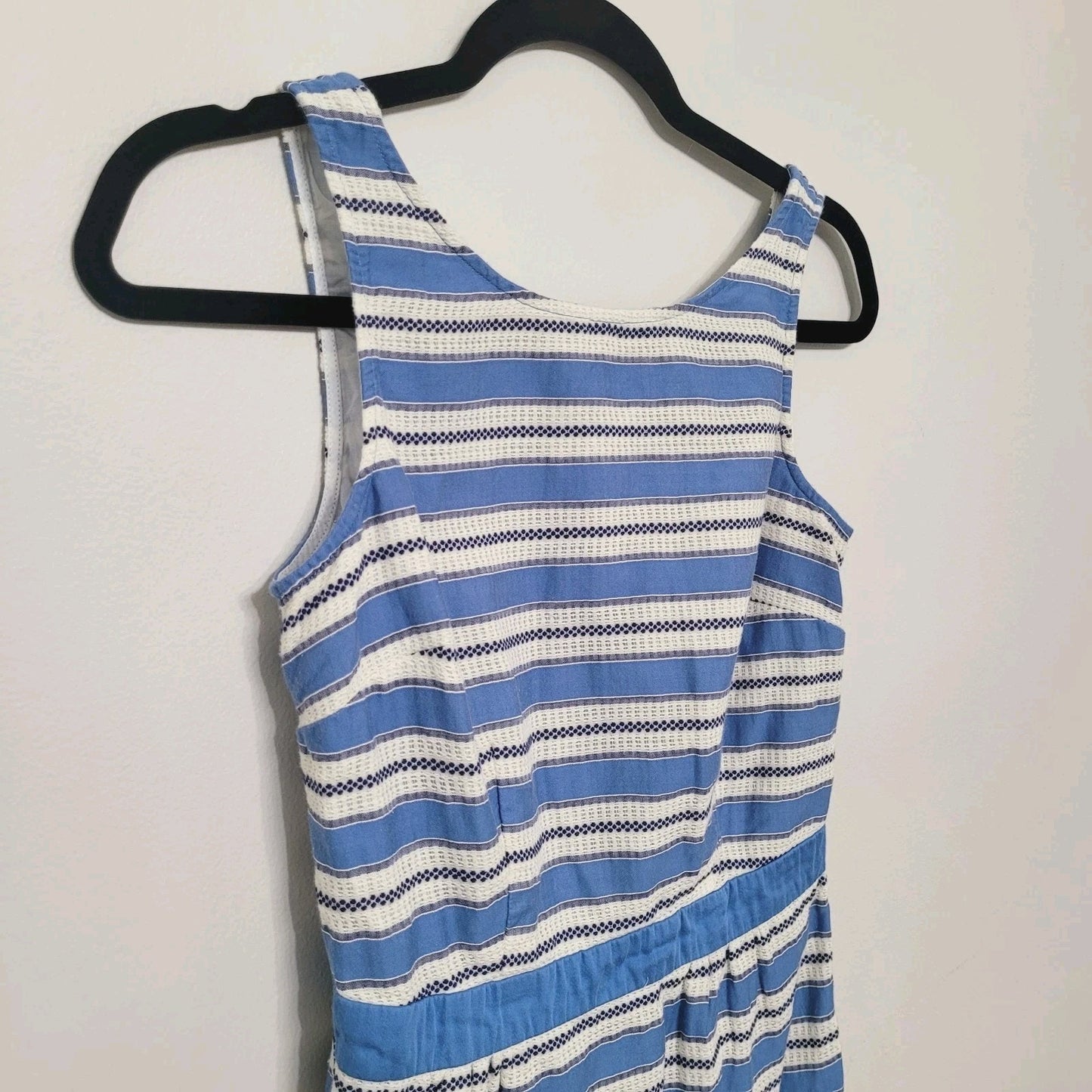 Boden Grace Multi Stripe Sheath Dress 4R Blue White Sleeveless Professional