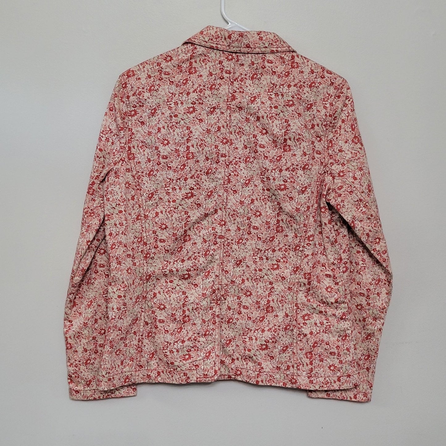 Eddie Bauer Women’s Medium Pink Floral Button Front Jacket Blazer