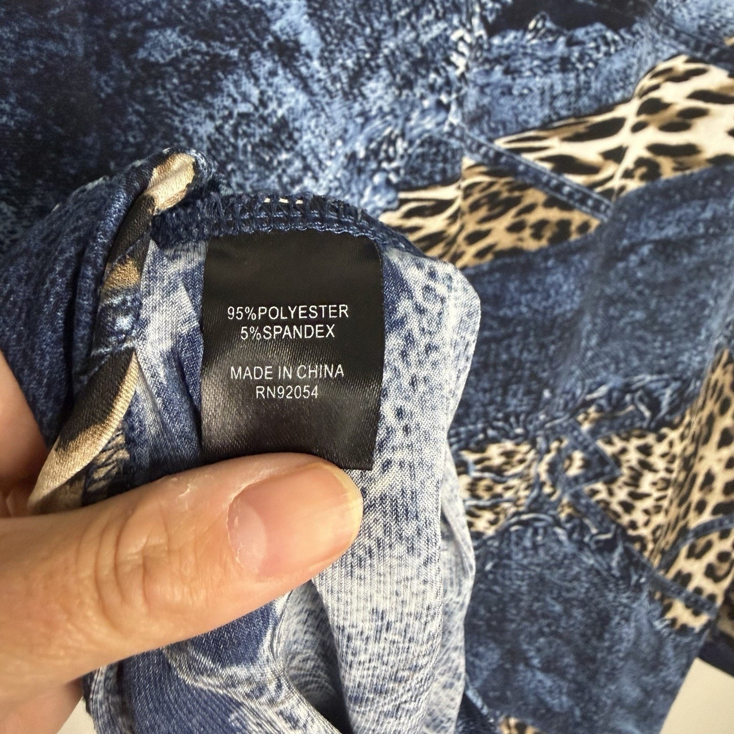 Madison Michelle Women’s Medium Retro Blue Cheetah Leather Y2K Fairy Office