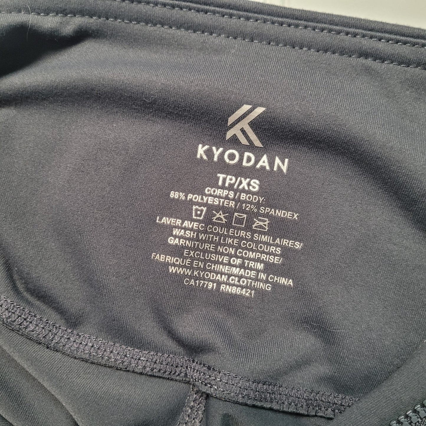 Kyodan Womens XS Leggings Gray High Waist Zipper Athleisure Yoga