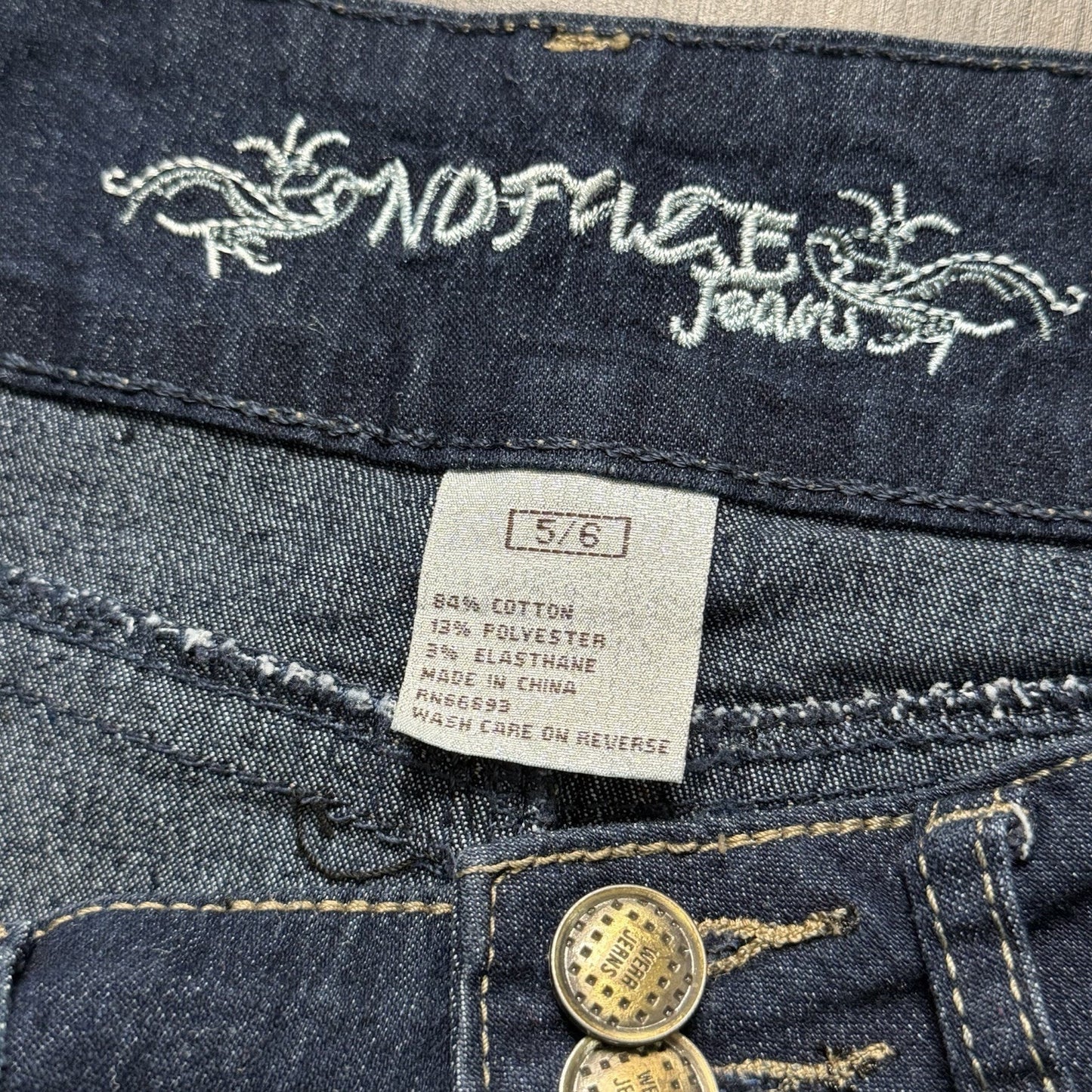 No Fuze Women's 6 Denim Maxi Pencil Skirt Blue Belted Loops Pockets Y2K Cottage