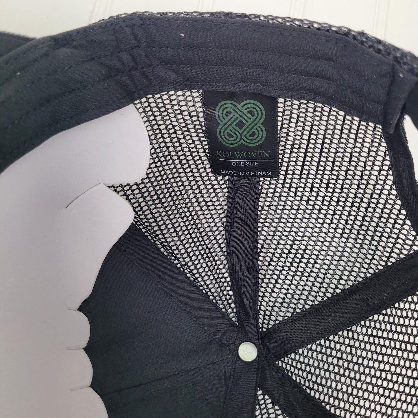 KOLWOVEN Girl Dad Leather Patch Trucker Hat Adjustable Black Mesh Back Cap