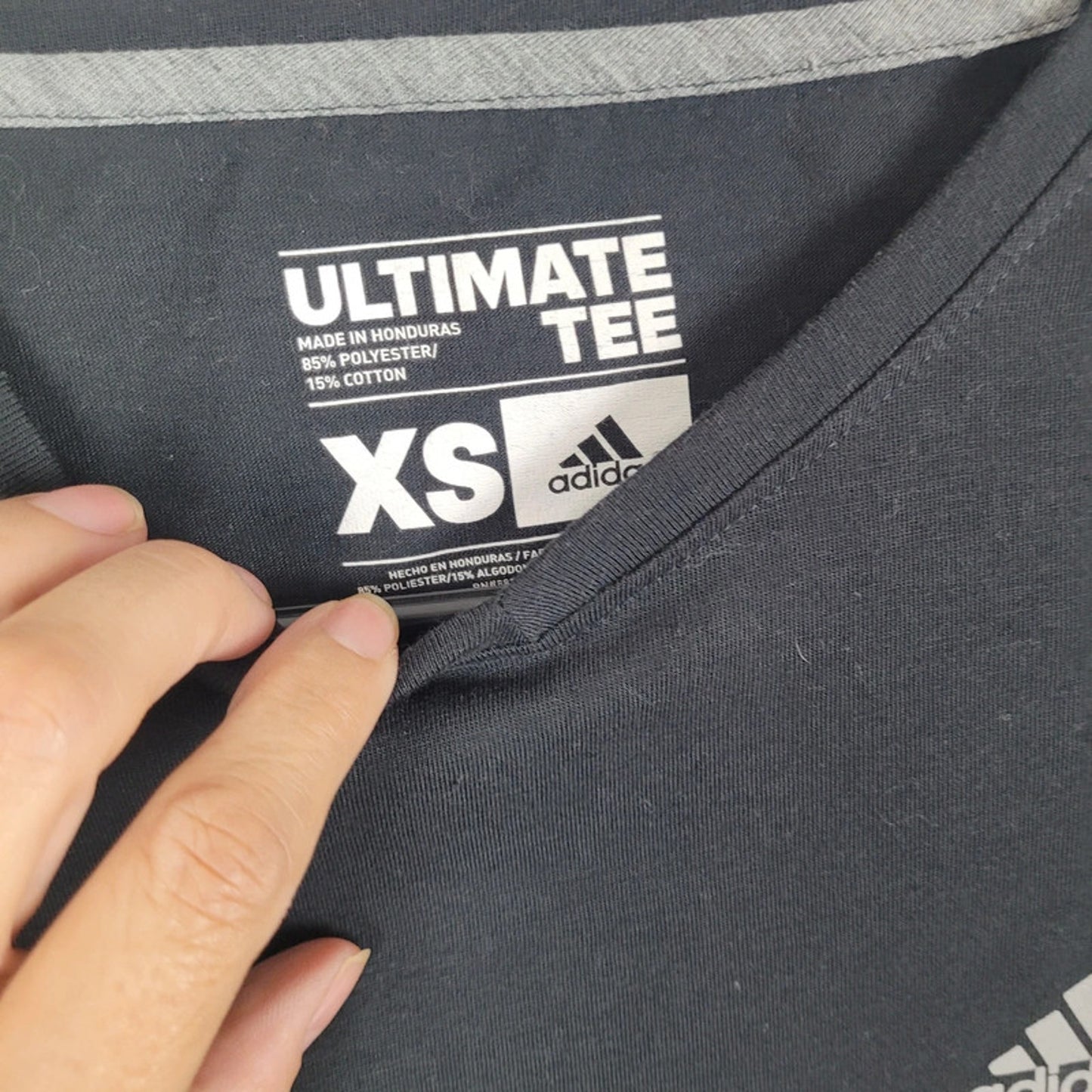 Adidas XS Climalite Black V-Neck T-Shirt