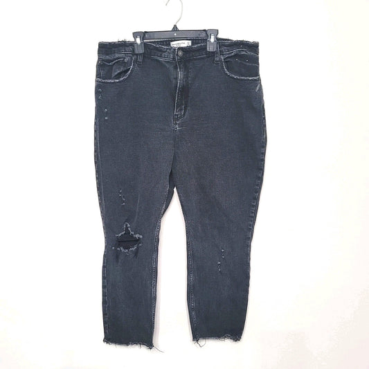 Abercrombie Women’s 16/33 The Skinny Jeans High Rise Distressed Black