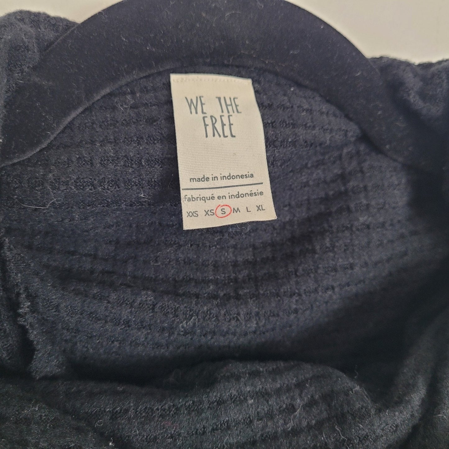 We the Free Women’s S Black Waffle Knit Funnel Neck Tunic Top Oversized GUC