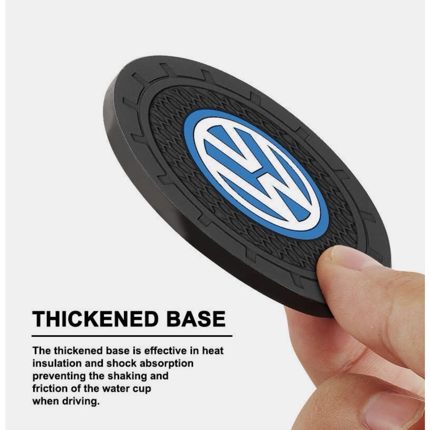 2PCS Volkswagen Car Cup Coaster No-Slip Silicone Water Cup Holder Waterproof Pad