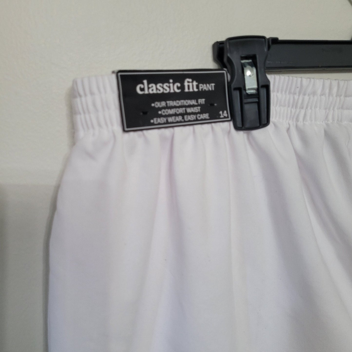 Alfred Dunner Women’s White Dress Pants Size 14 Classic Fit Comfort Waist NWT
