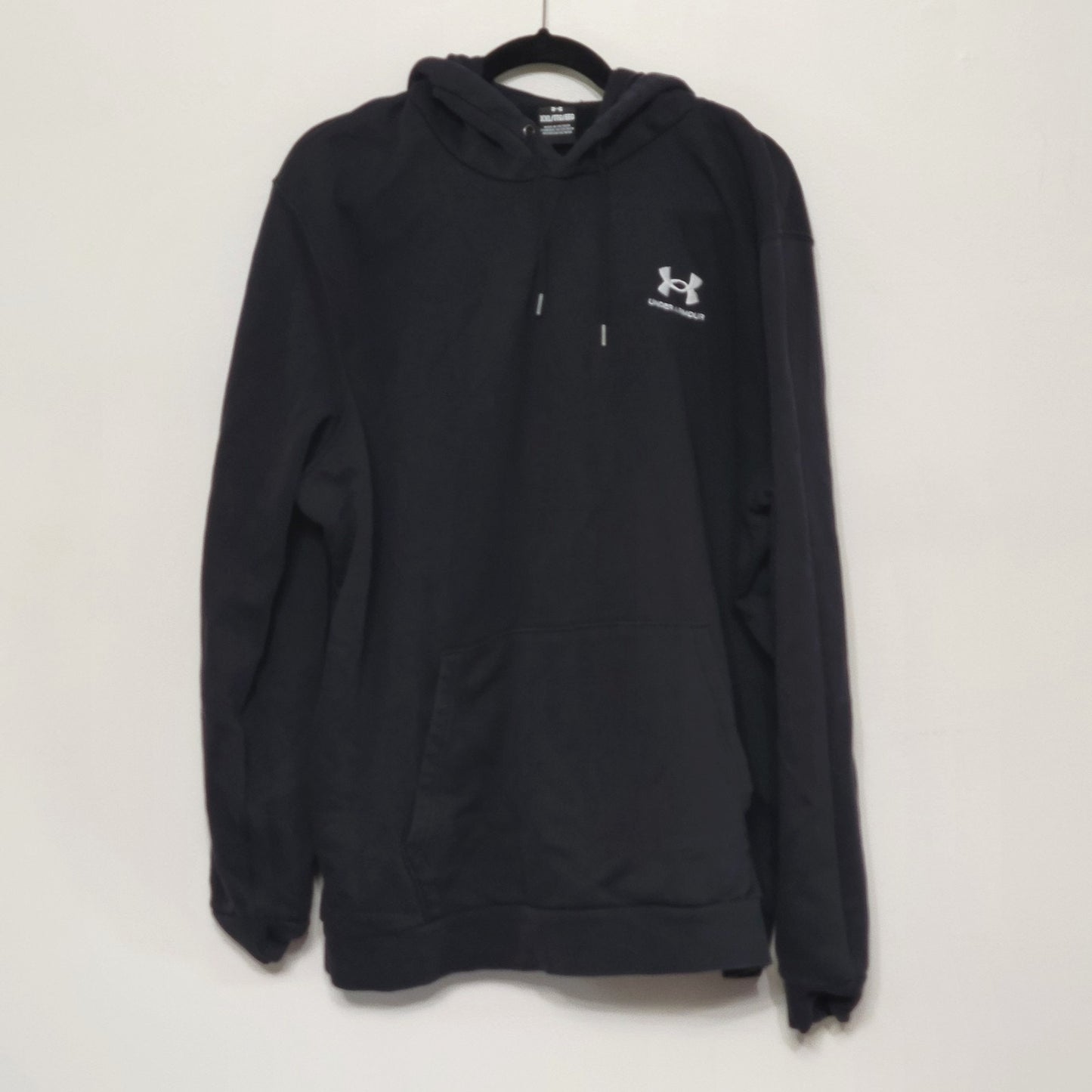 Under Armour Hoodie Men's XXL Black Pullover Embroidered Logo Athletic