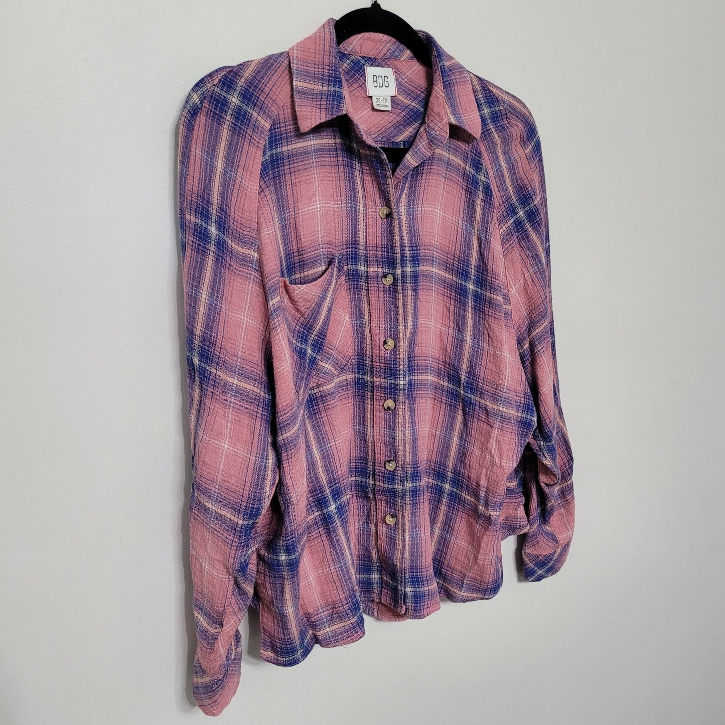 BDG Urban Outfitters Women’s XS Keanu Flannel Shirt Oversized Plaid Button Down