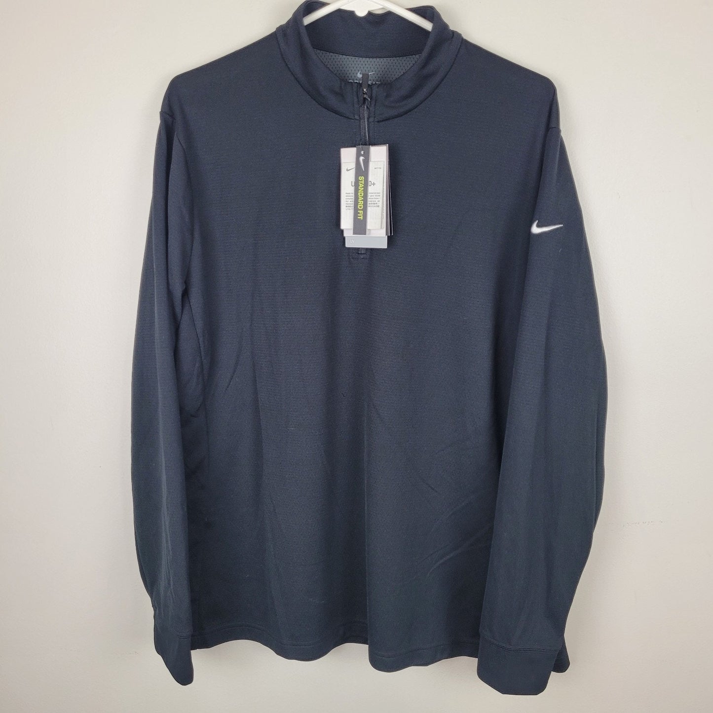 Nike Womens XXL Dri-Fit UV 1/4 Zip Golf Pullover Black NWT