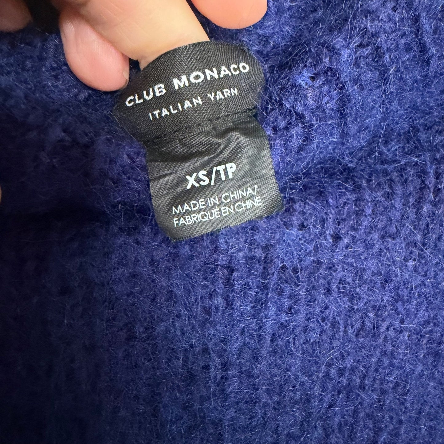 Club Monaco Ralph Lauren Women’s Luxe M Blue Purple Mohair Wool Blend Sweater