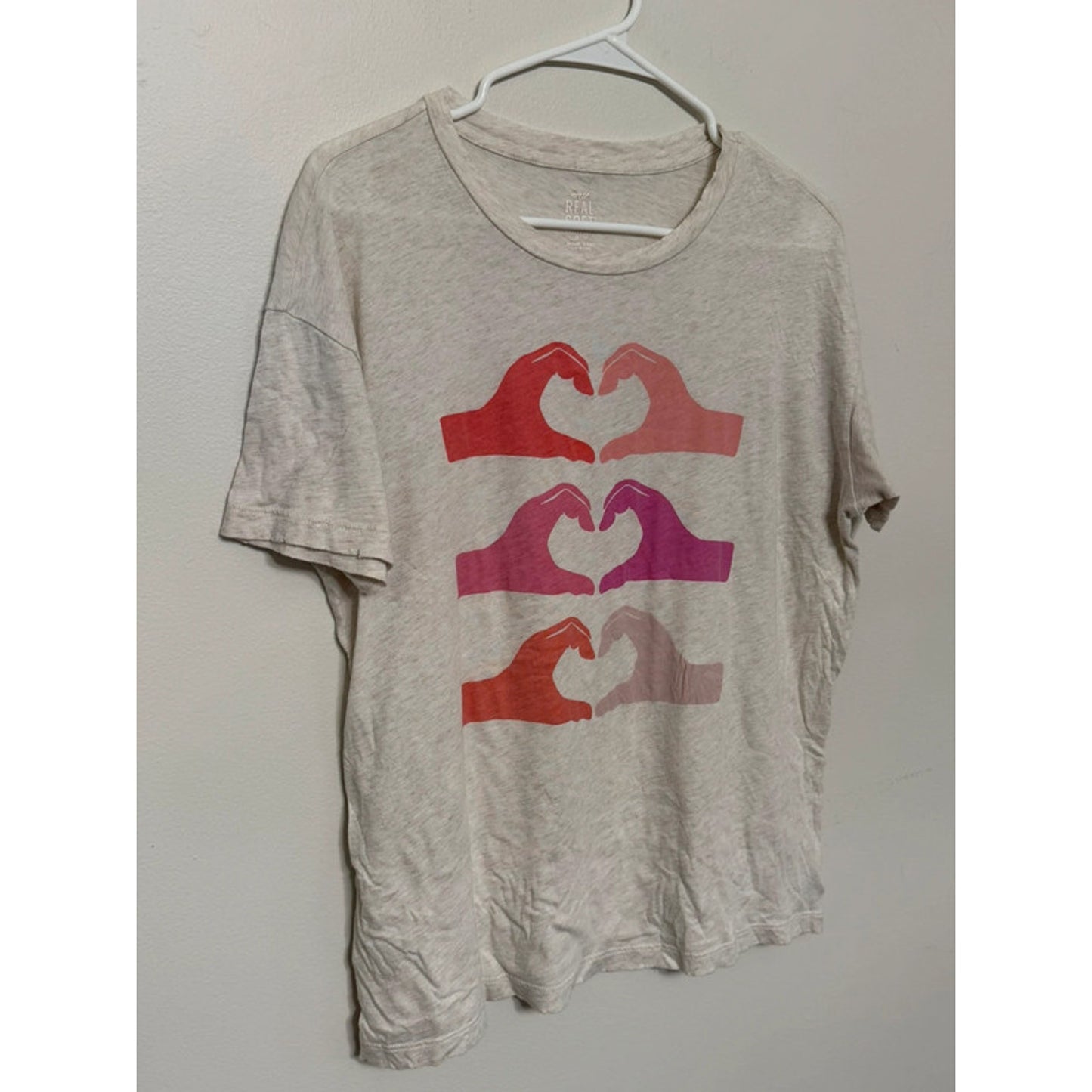 Aerie Super Soft Oversize XS Heart Hands Lounge Cozy T-Shirt
