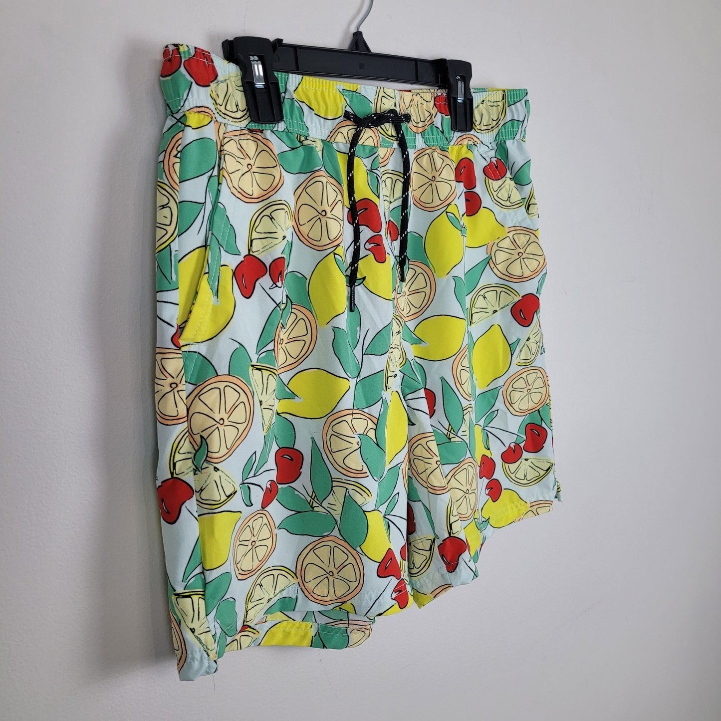 Edgar + Ash Men’s Small Swim Trunks Board Shorts Lemon Cherry Print