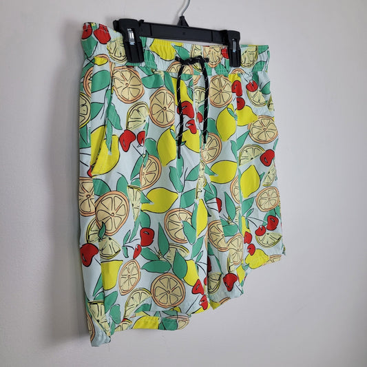 Edgar + Ash Men’s Small Swim Trunks Board Shorts Lemon Cherry Print
