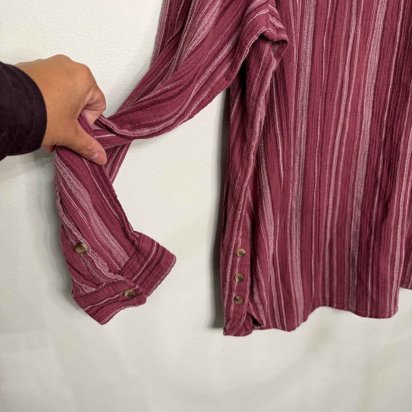 Sonoma Goods for Life Womens XXL Pink Striped Button Shirt Fall Essential