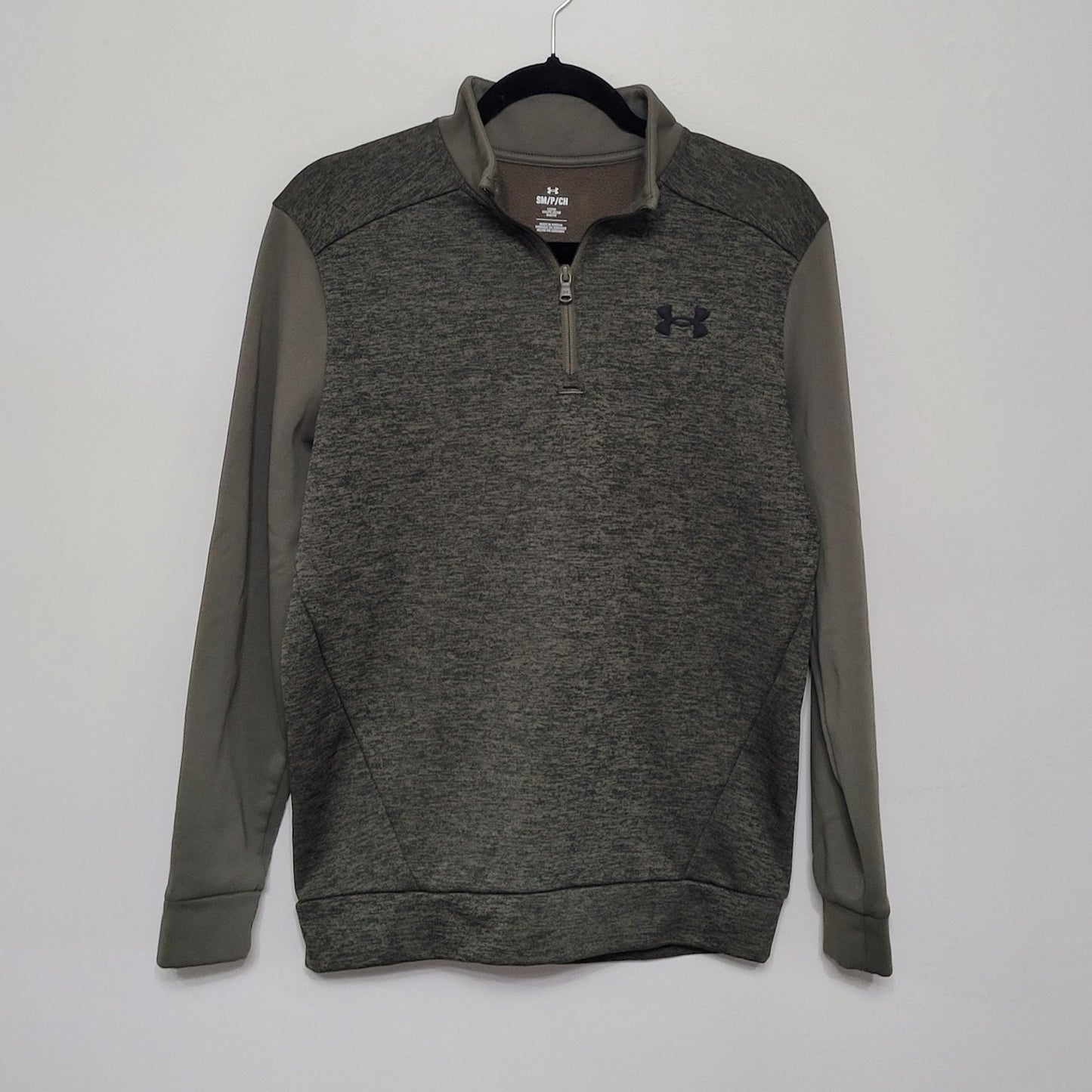 Under Armour Men’s Small Olive Green 1/4 Zip Pullover Long Sleeve UA Logo EUC