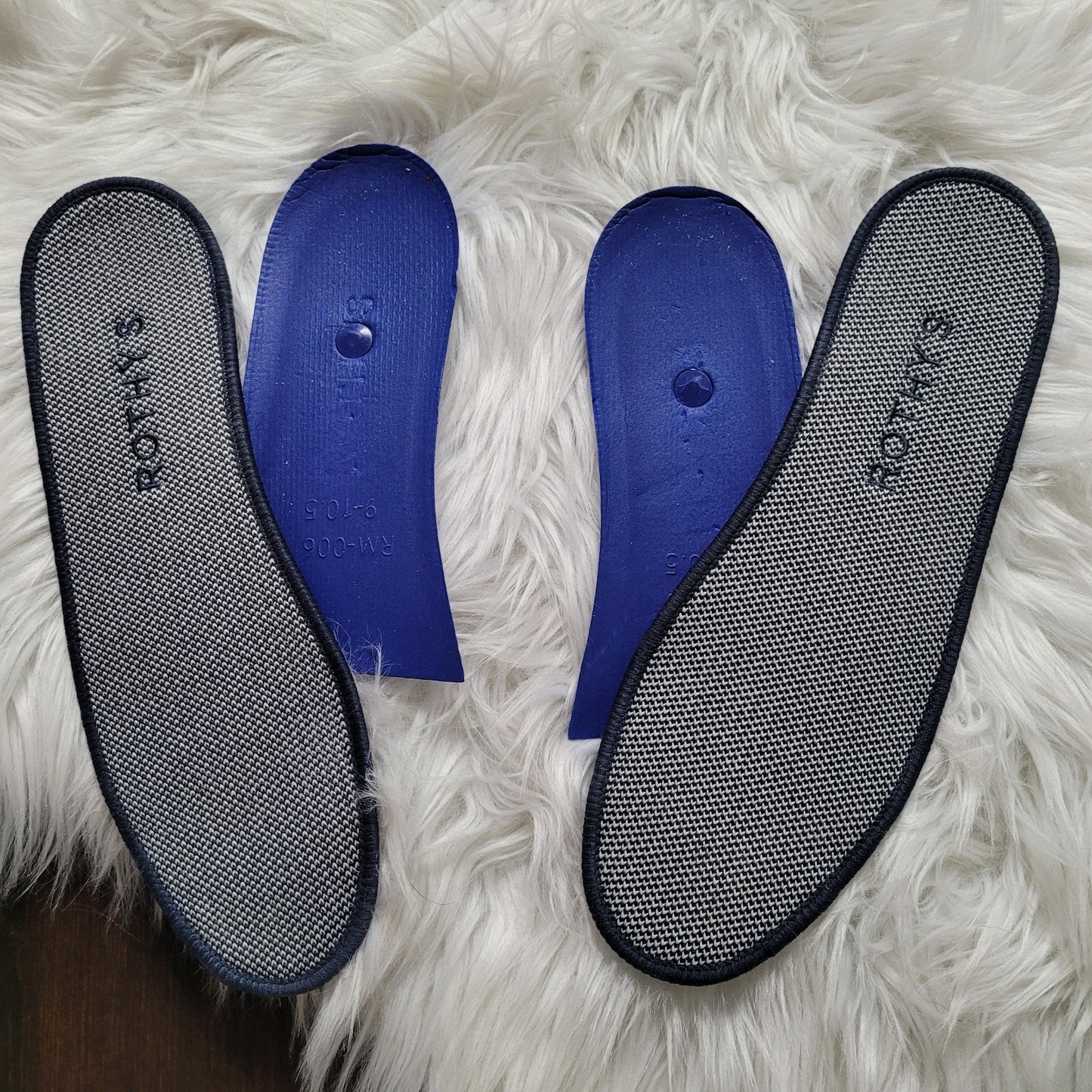 Rothy’s Women’s 9 The Original Sneaker Anchor Blue Knit Slip On Shoes Clean EUC